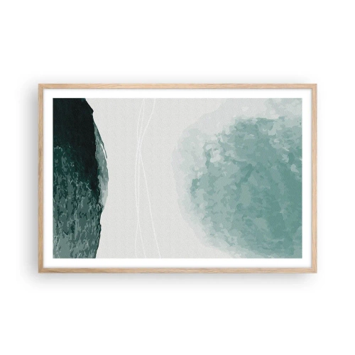 Poster in cornice rovere chiaro - Incontro con la nebbia - 91x61 cm