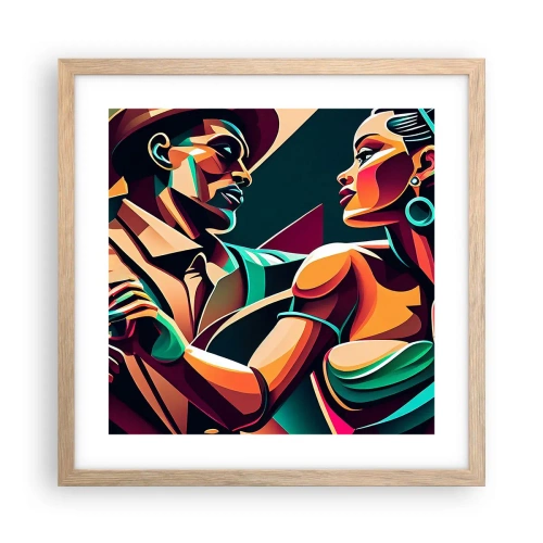 Poster in cornice rovere chiaro - Al ritmo del cuore - 40x40 cm
