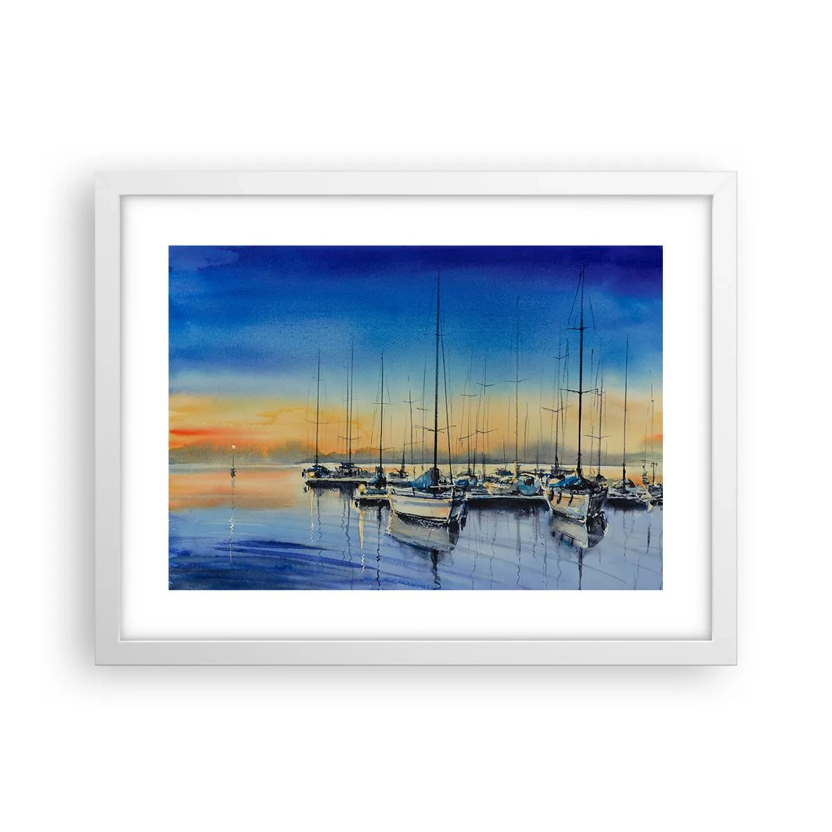 Poster in cornice bianca - La fine di una buona giornata - 40x30 cm