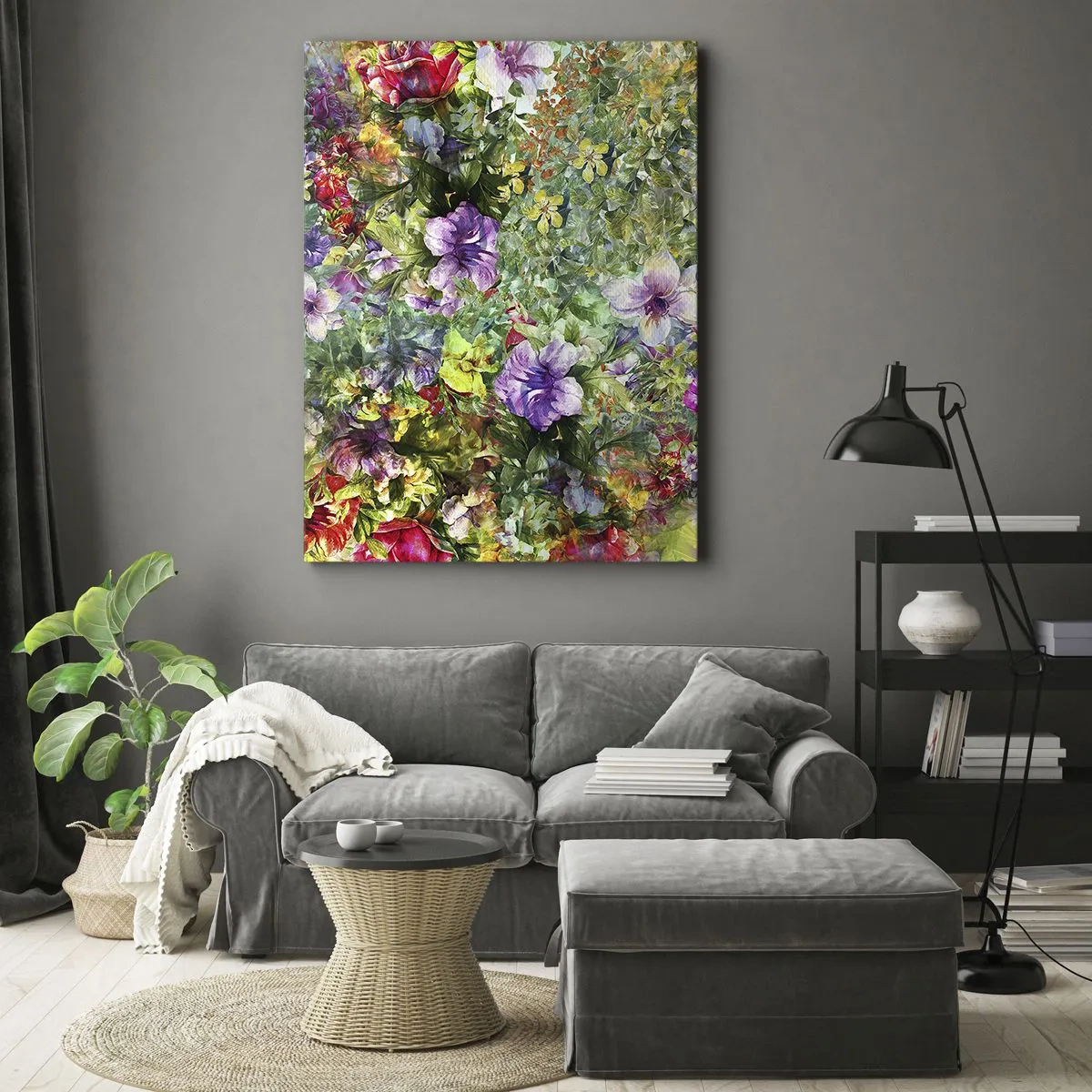 Quadro su tela - Stampe su Tela - Perdersi nei fiori - 55x100 cm
