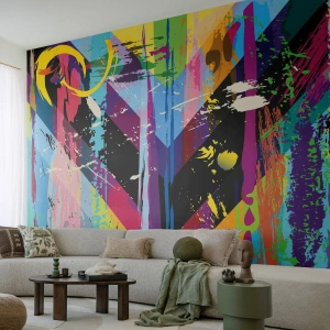 Fotomurali Premium Canvas - Dall'alto in basso - Astrazione, Pezzo, Grafica - 250x175 cm