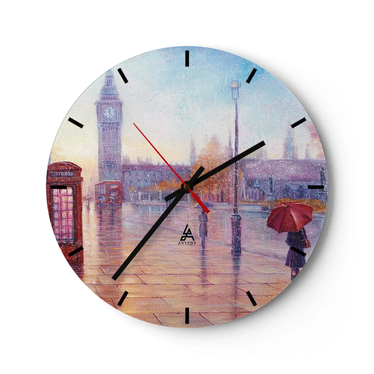 Orologio da parete - Orologio in Vetro - Giorno d'autunno a Londra - 40x40 cm