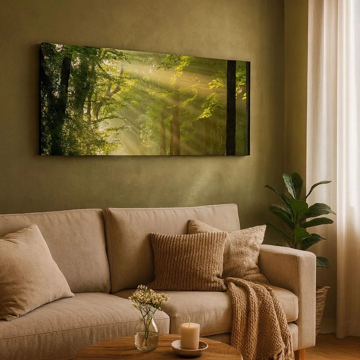 Quadro su tela - Stampe su Tela - Un attimo nel bosco - 100x40 cm