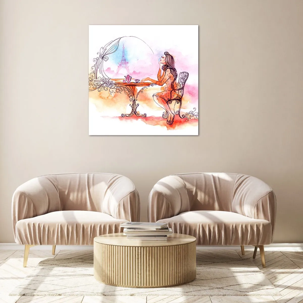 Quadro su vetro - Chic parigino - 60x60 cm