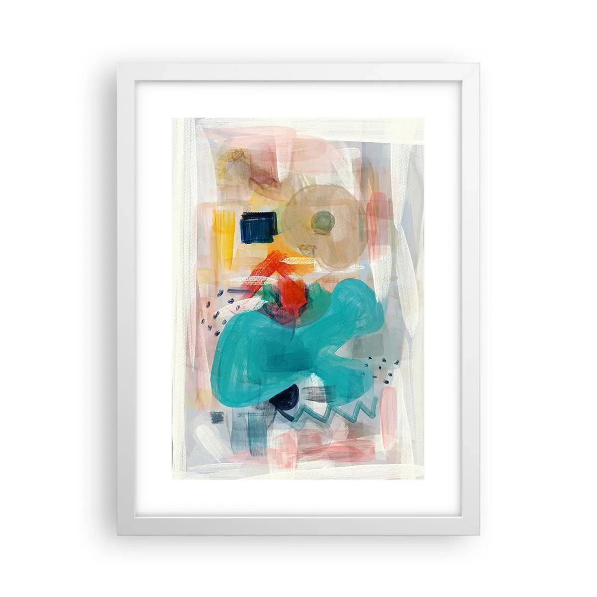 Poster in cornice bianca - Il gioco dei colori - 30x40 cm