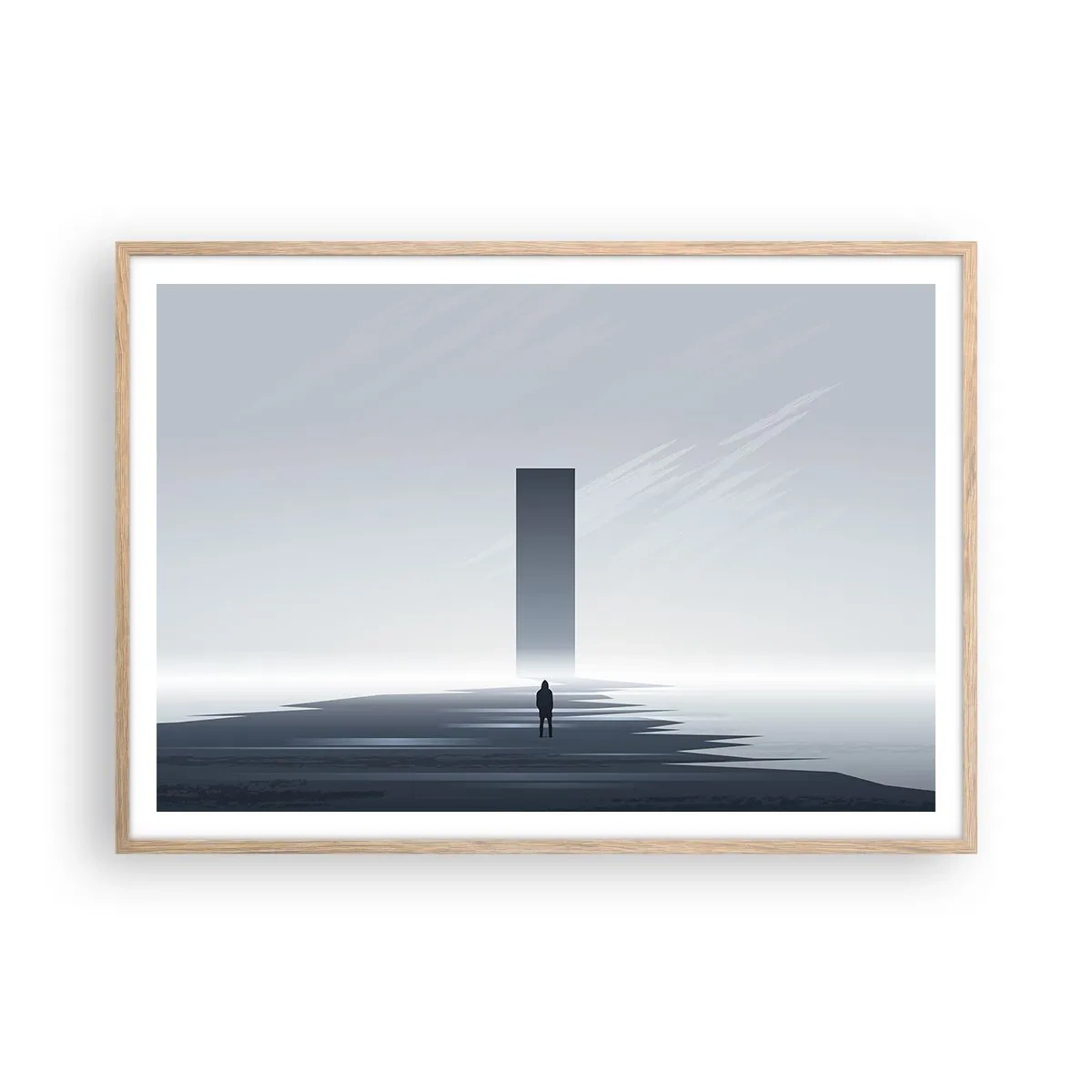 Poster in cornice rovere chiaro - Opportunità o minaccia? - 100x70 cm