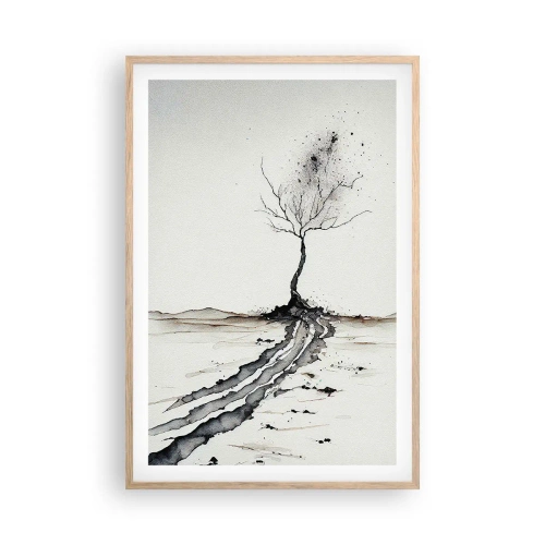 Poster in cornice rovere chiaro - Malinconia invernale - 61x91 cm
