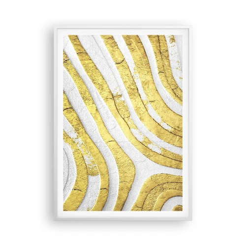 Poster in cornice bianca - Composizione in bianco e oro - 70x100 cm