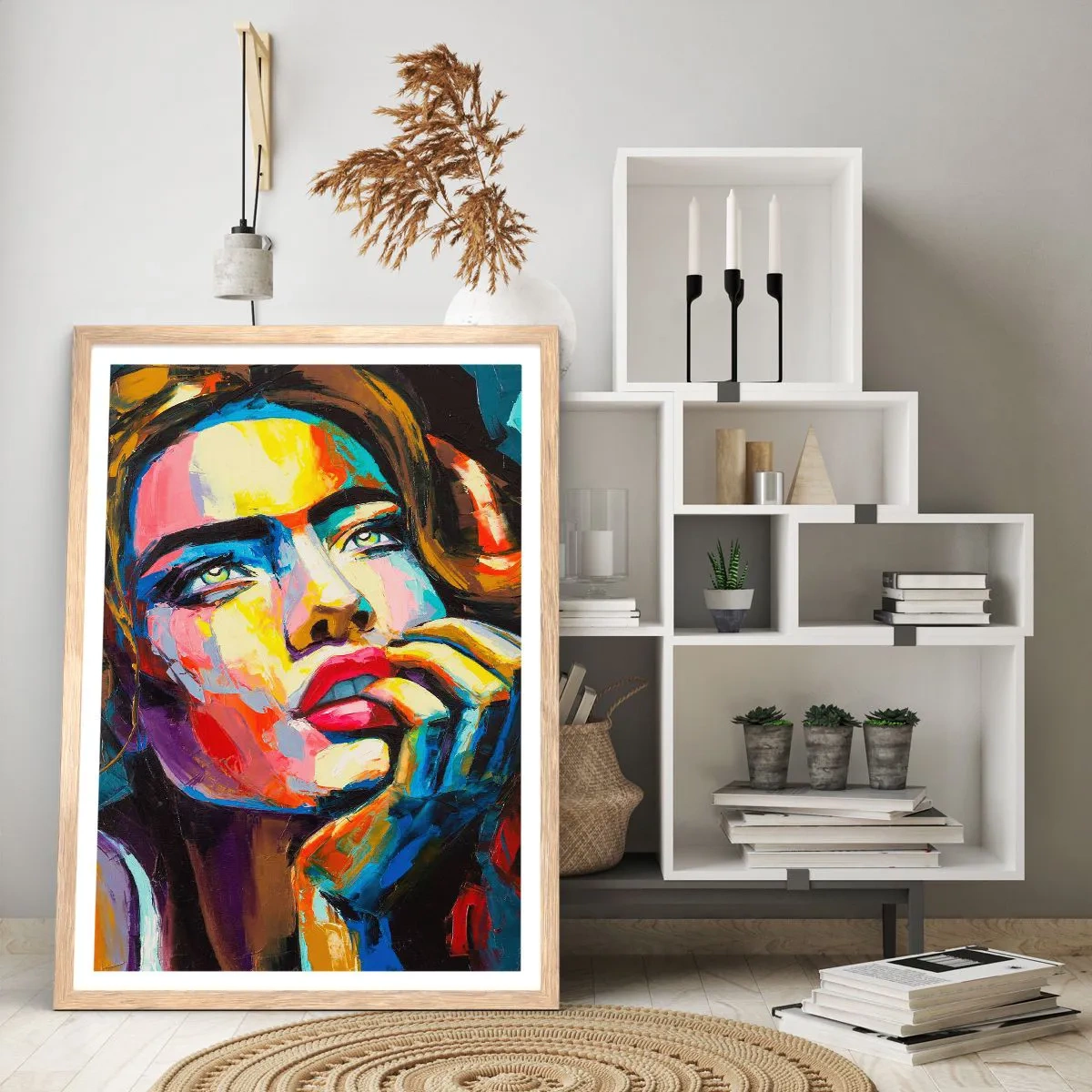 Poster in cornice rovere chiaro - I sogni come uccelli planano nel cielo - 40x50 cm