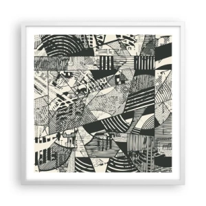 Poster in cornice bianca - Dinamica della contemporaneità - 60x60 cm