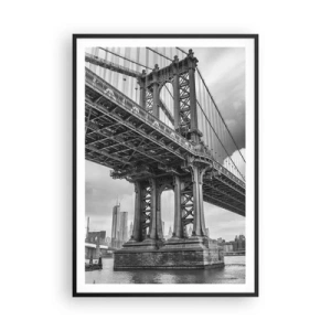 Poster in cornice nera - Verso il cuore della città - 70x100 cm