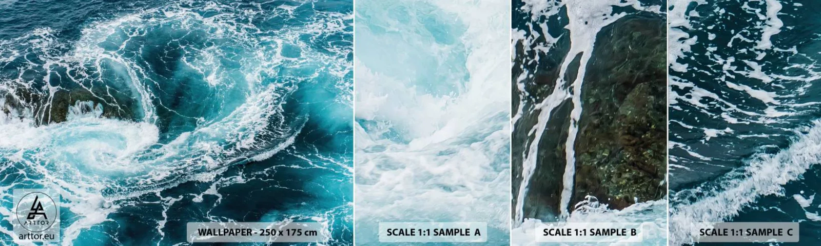 Campione Di Fotomurale Standard Eco - La porta verso il centro della Terra - Mare, Astrazione, Pezzo - 100x30 cm