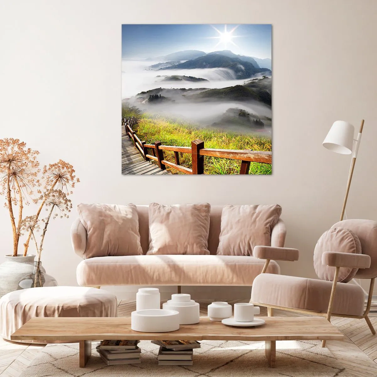 Quadro su tela - Stampe su Tela - Avvolti di luce e nebbia - 30x30 cm