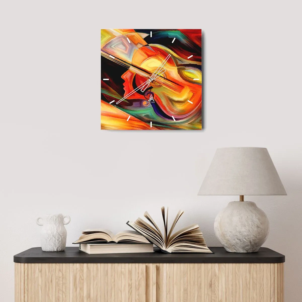Orologio da parete - Orologio in Vetro - L'armonia dei suoni - 40x40 cm
