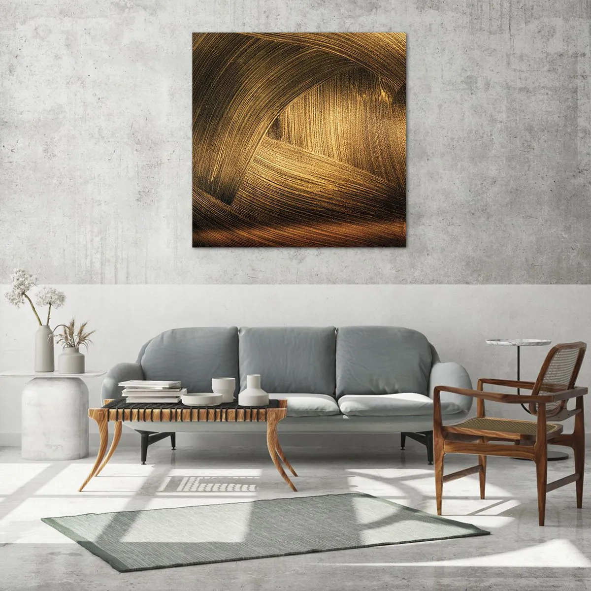 Quadro su vetro - Nel labirinto d'oro - 60x60 cm