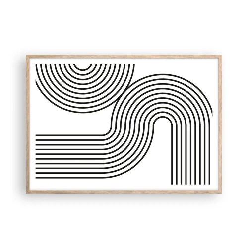 Poster in cornice rovere chiaro - In curva - 100x70 cm