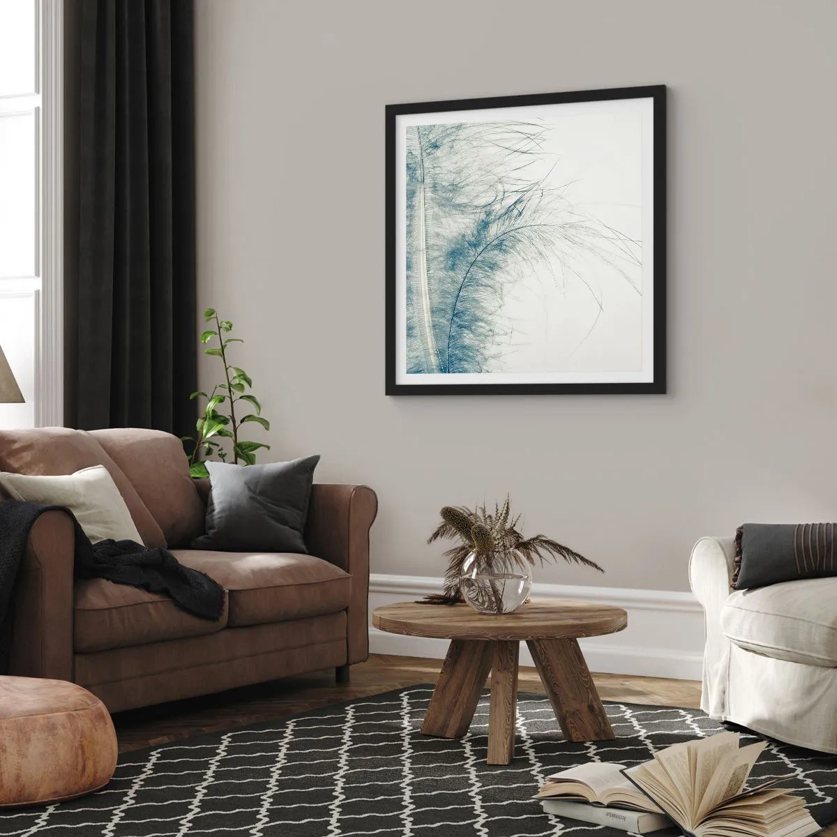 Poster in cornice nera - Il sussurro della natura - 50x50 cm