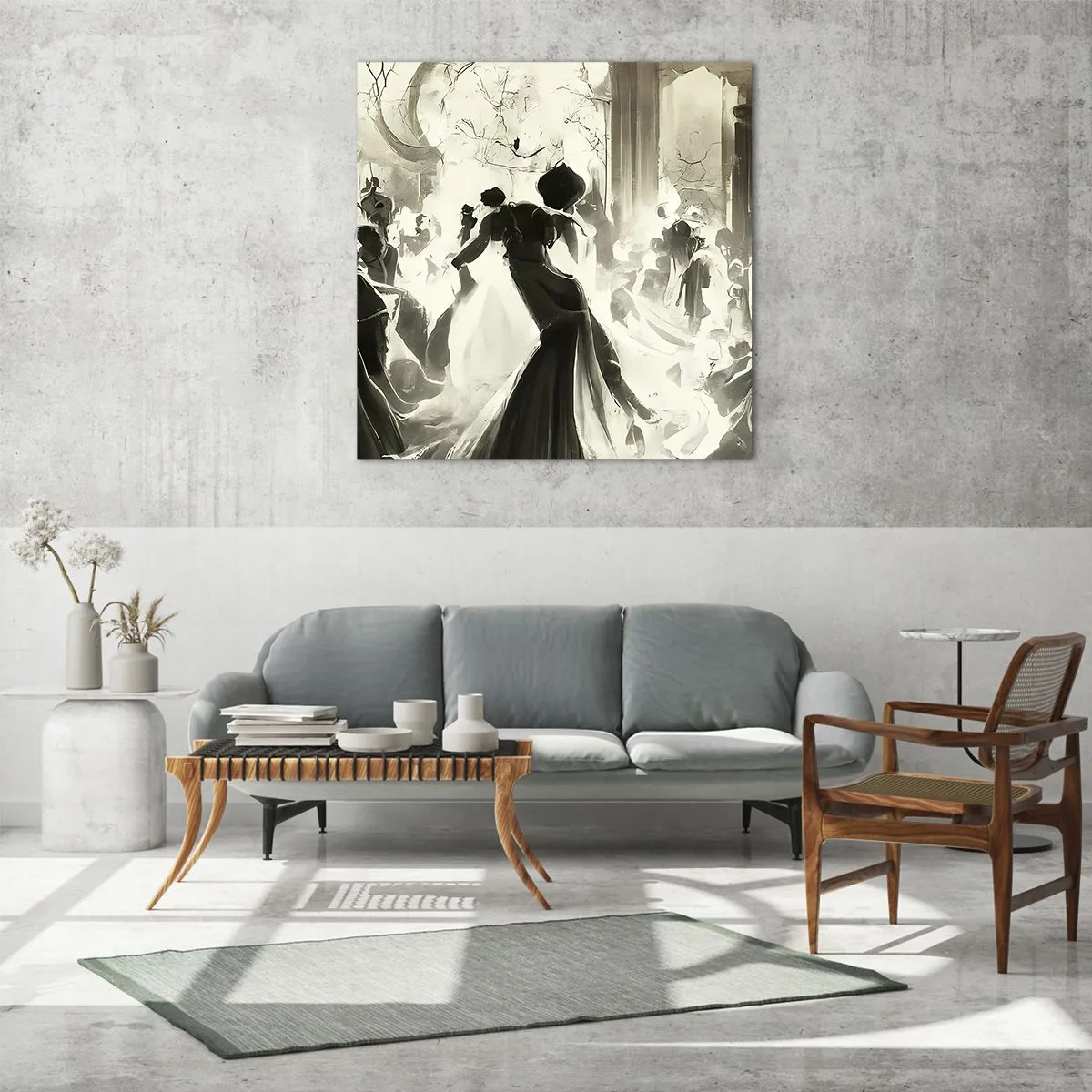 Quadro su vetro - Il gran ballo in maschera - 60x60 cm