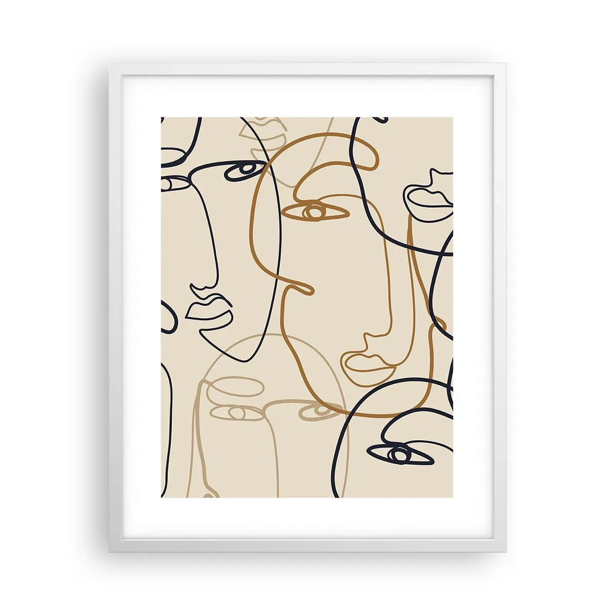 Poster in cornice bianca - Ritratto multiplo - 40x50 cm