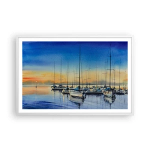 Poster in cornice bianca - La fine di una buona giornata - 91x61 cm