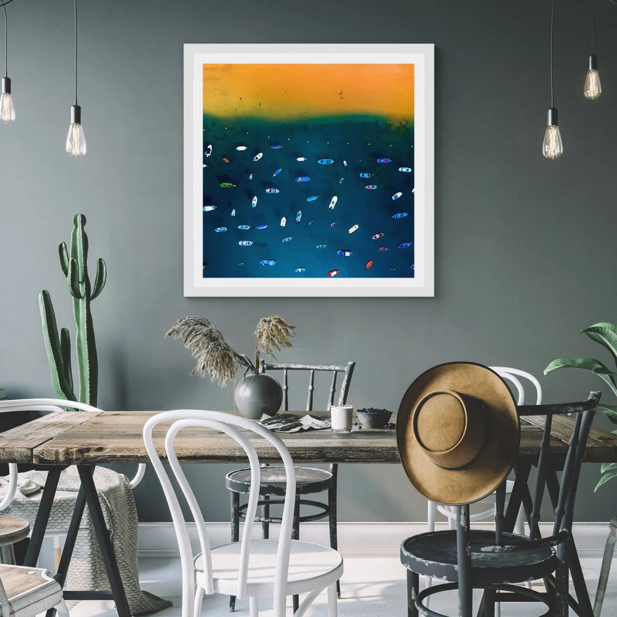 Poster in cornice bianca - Il gioco delle vacanze - 60x60 cm