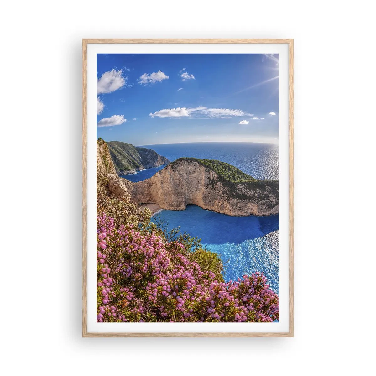 Poster in cornice rovere chiaro - Le mie grosse vacanze greche - 70x100 cm