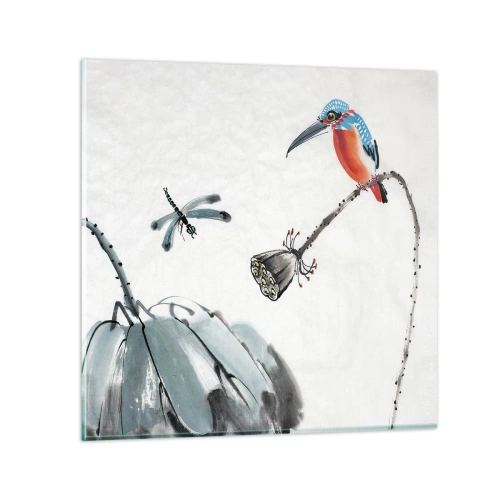 Quadro su vetro - La vita del prato - 70x70 cm