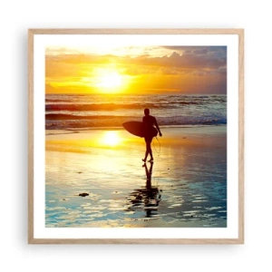 Poster in cornice rovere chiaro - Il ritorno del guerriero - 60x60 cm