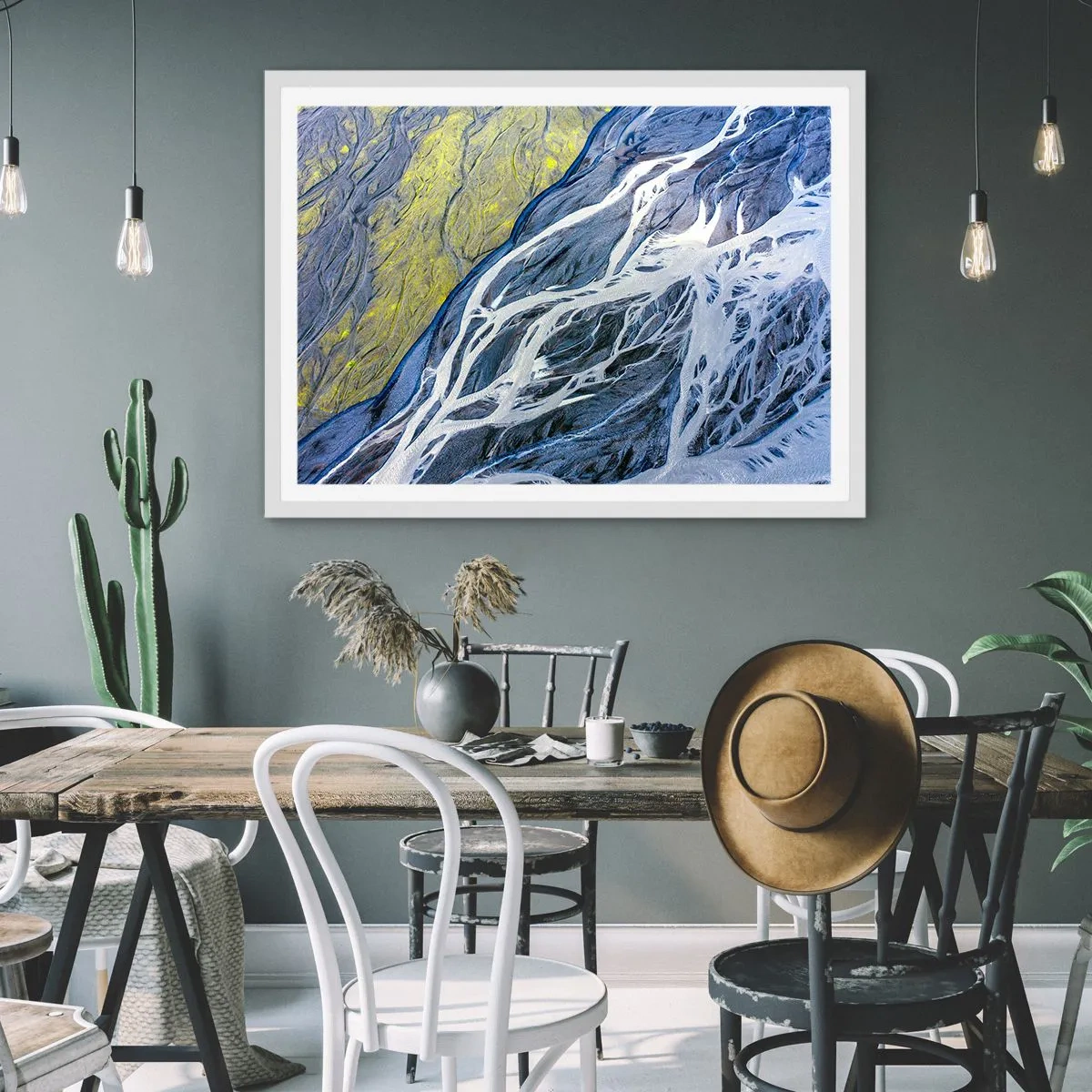 Poster in cornice bianca - Le pitture rupestri della natura - 91x61 cm