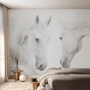 Fotomurali Autoadesivo Deluxe Sticker - È amicizia? - Cavalli, Natura, Animali - 300x210 cm