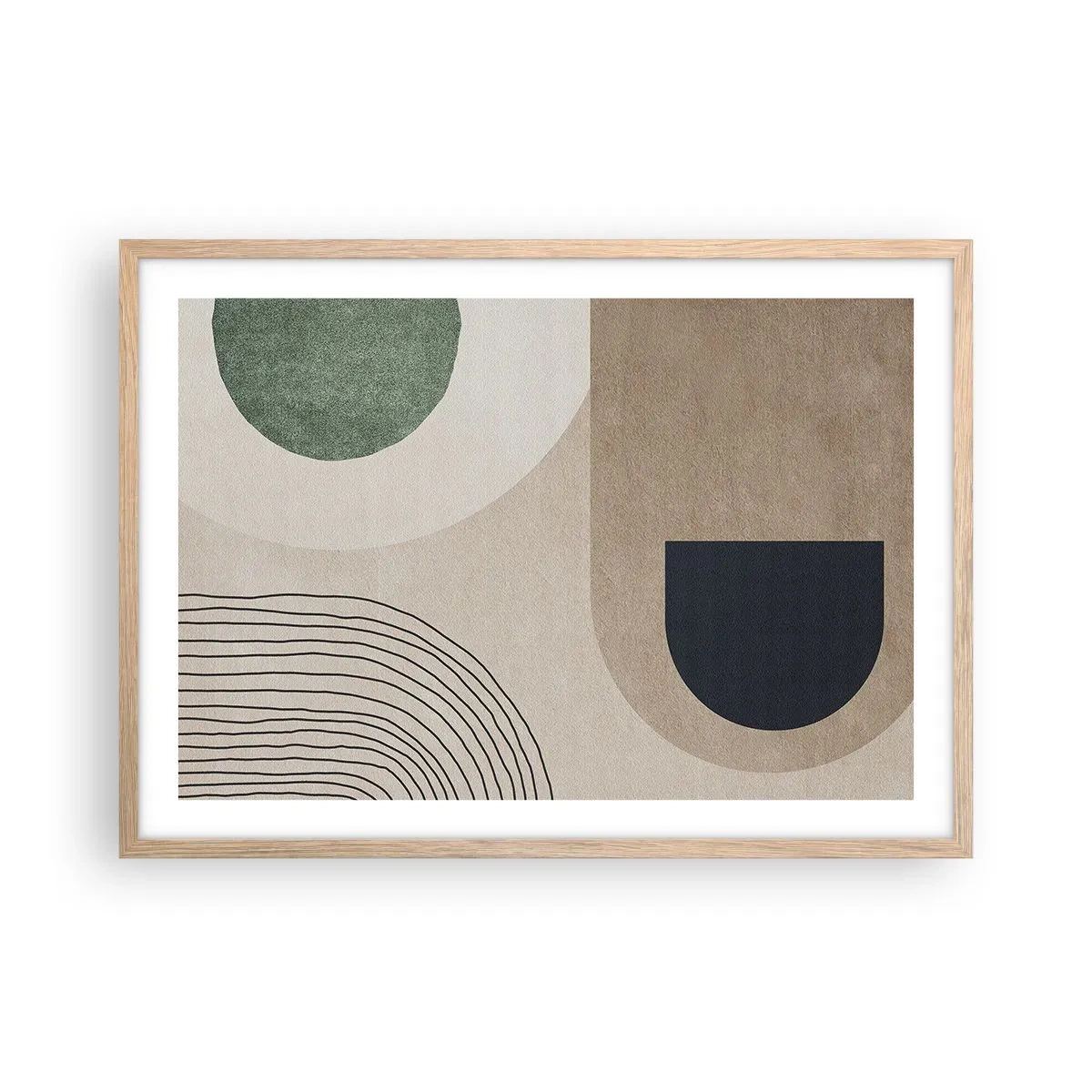 Poster in cornice rovere chiaro - La mitezza dell'ovale - 70x50 cm