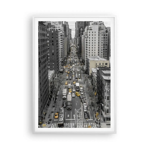 Poster in cornice bianca - La vita a New York - 70x100 cm