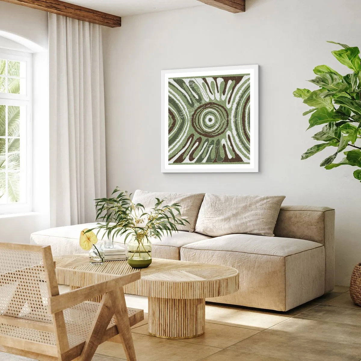 Poster in cornice bianca - Esplosione di emozioni - 60x60 cm