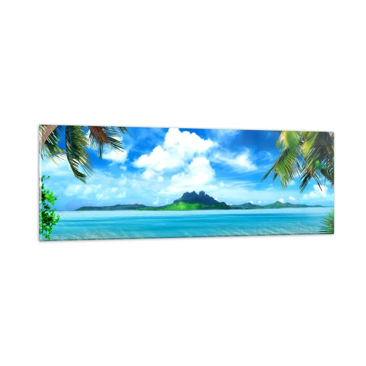 Quadro su vetro - L'azzurro dei tropici - 90x30 cm