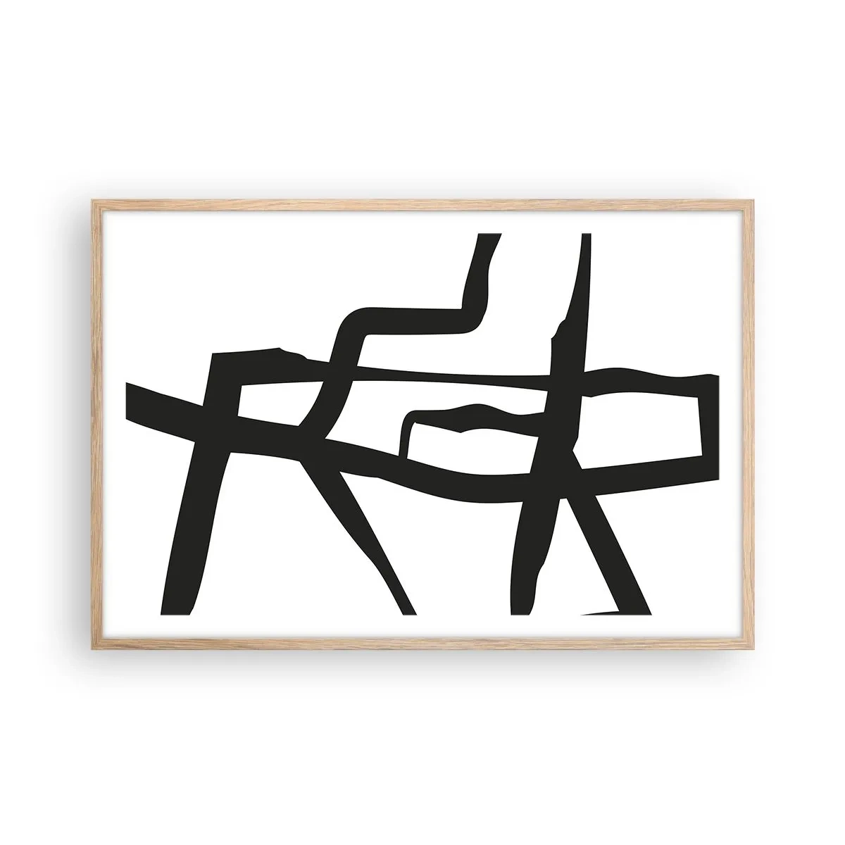 Poster in cornice rovere chiaro - Struttura bianca e nera - 91x61 cm