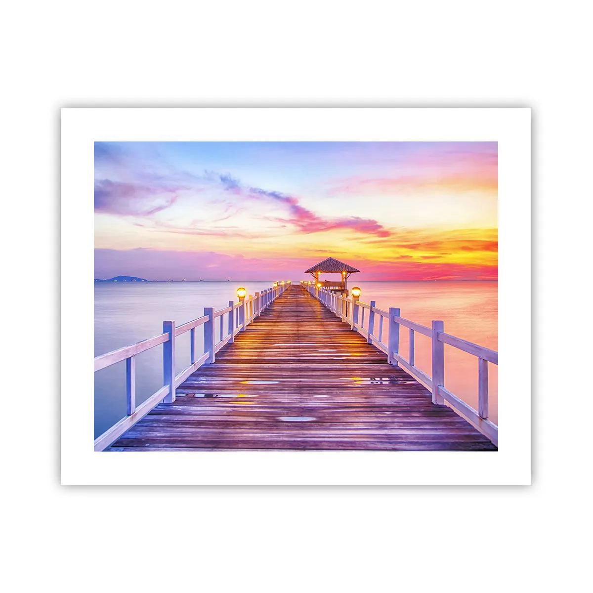 Poster - Silenzio della sera in lilla e oro - 50x40 cm