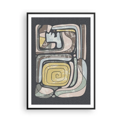 Poster in cornice nera - Astrazione in spirito precolombiano - 70x100 cm