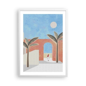 Poster in cornice bianca - Giornata araba - 50x70 cm