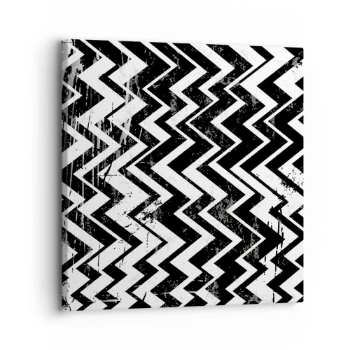 Quadro su tela - Stampe su Tela - Zig-bianco, zag-nero - 30x30 cm