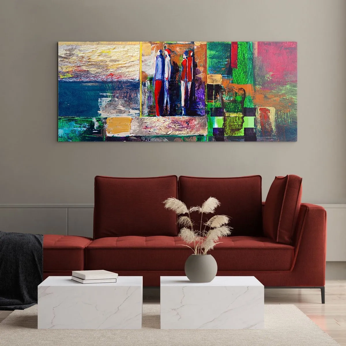 Quadro su vetro - Relazioni ed emozioni - 90x30 cm