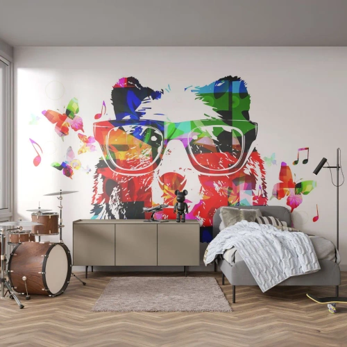Fotomurale su misura Premium Canvas - Mi piace! - Astrazione, Orso, Occhiali