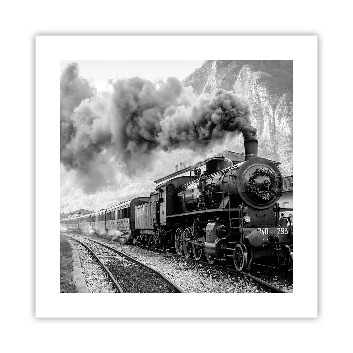 Poster - Ferma alla stazione... - 40x40 cm