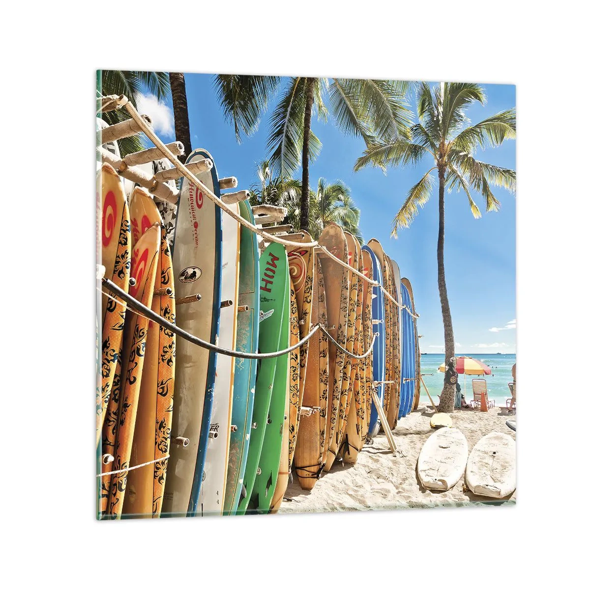 Quadro su vetro - Divertimento sotto il sole - 70x70 cm