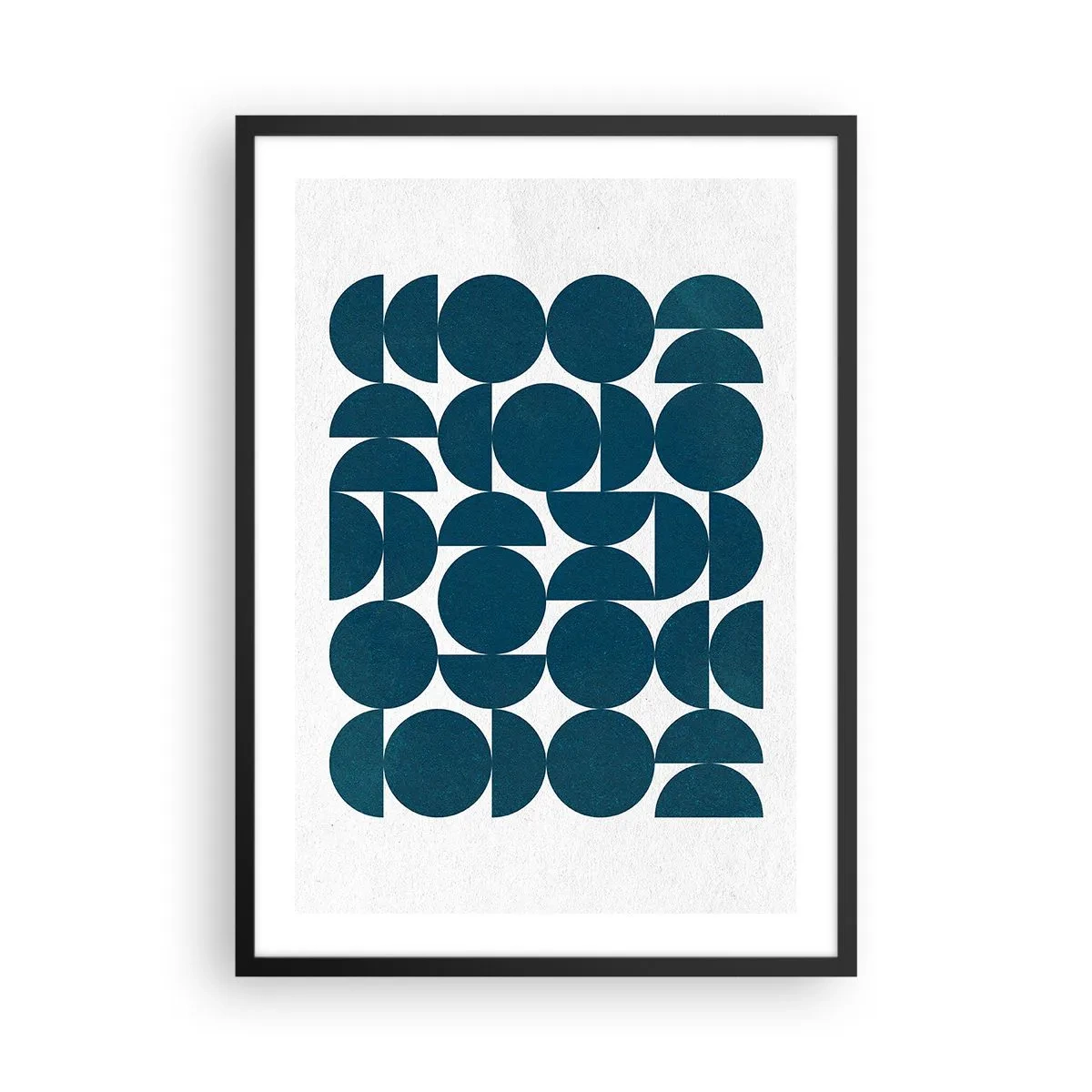 Poster in cornice nera - Cerchi e semicerchi - 50x70 cm
