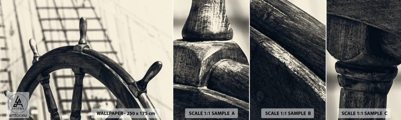 Campione di Fotomurale Adesivo Deluxe Sticker - Racconti del mare - Nautico, navigazione, Volante - 100x30 cm