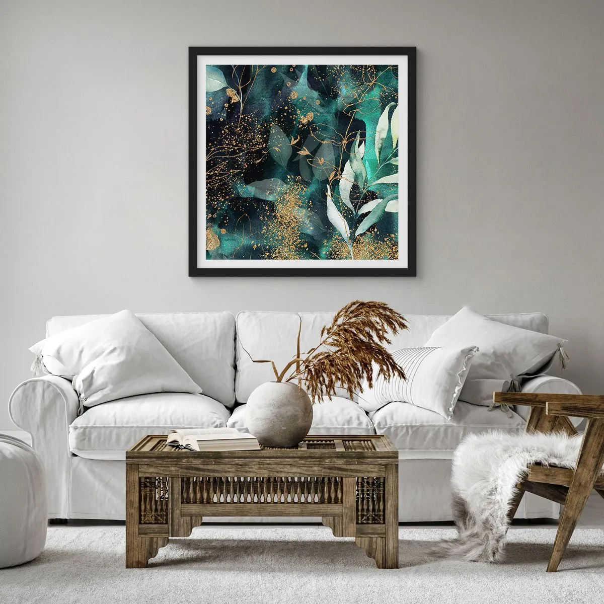 Poster in cornice nera - Il giardino incantato - 40x40 cm