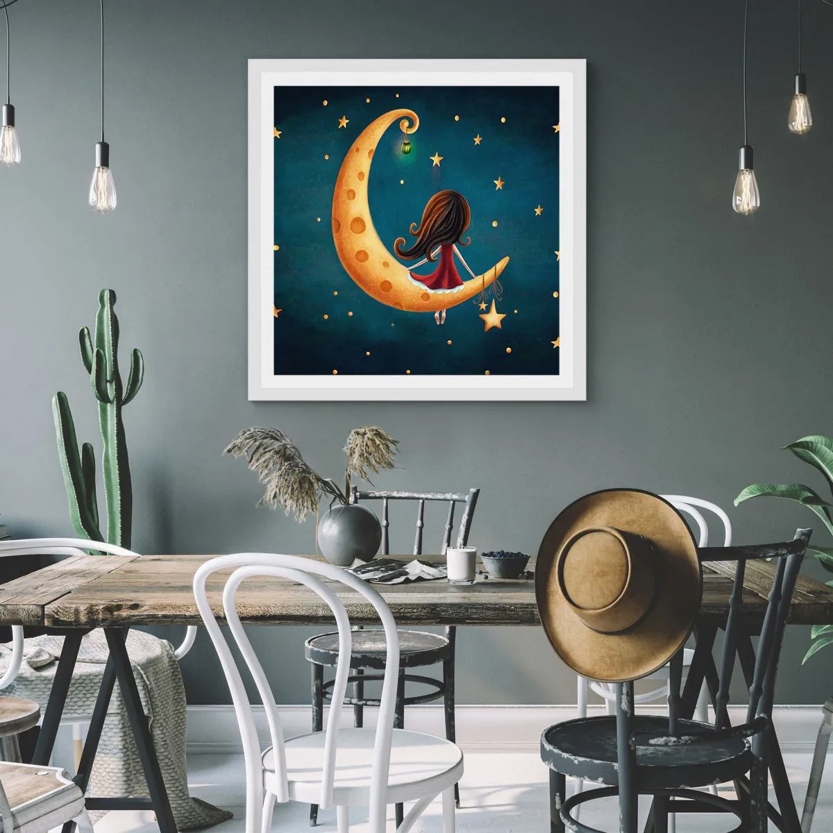 Poster in cornice bianca - Una volta... - 60x60 cm