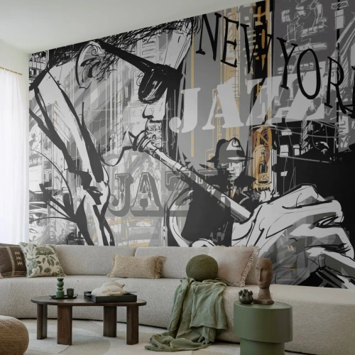Fotomurali Premium Sand - Al ritmo di New York - New York, Musica, Jazz - 500x350 cm