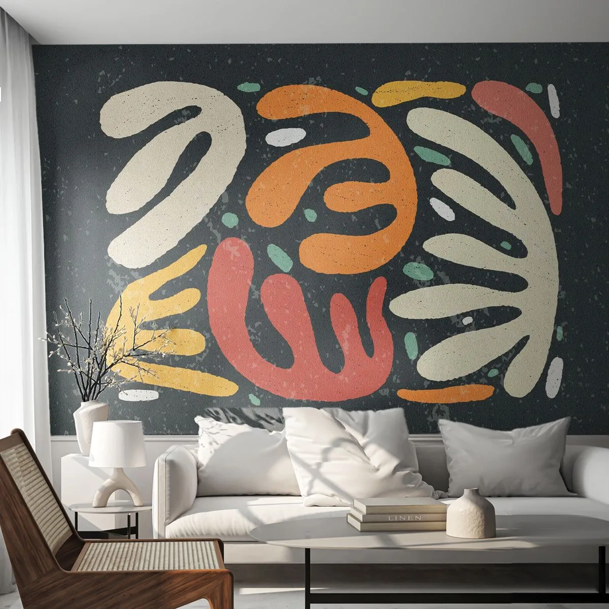 Fotomurali Premium Sand - Composizione: adesso ti acchiappo - Boho, Minimalismo, Invecchiato - 500x350 cm