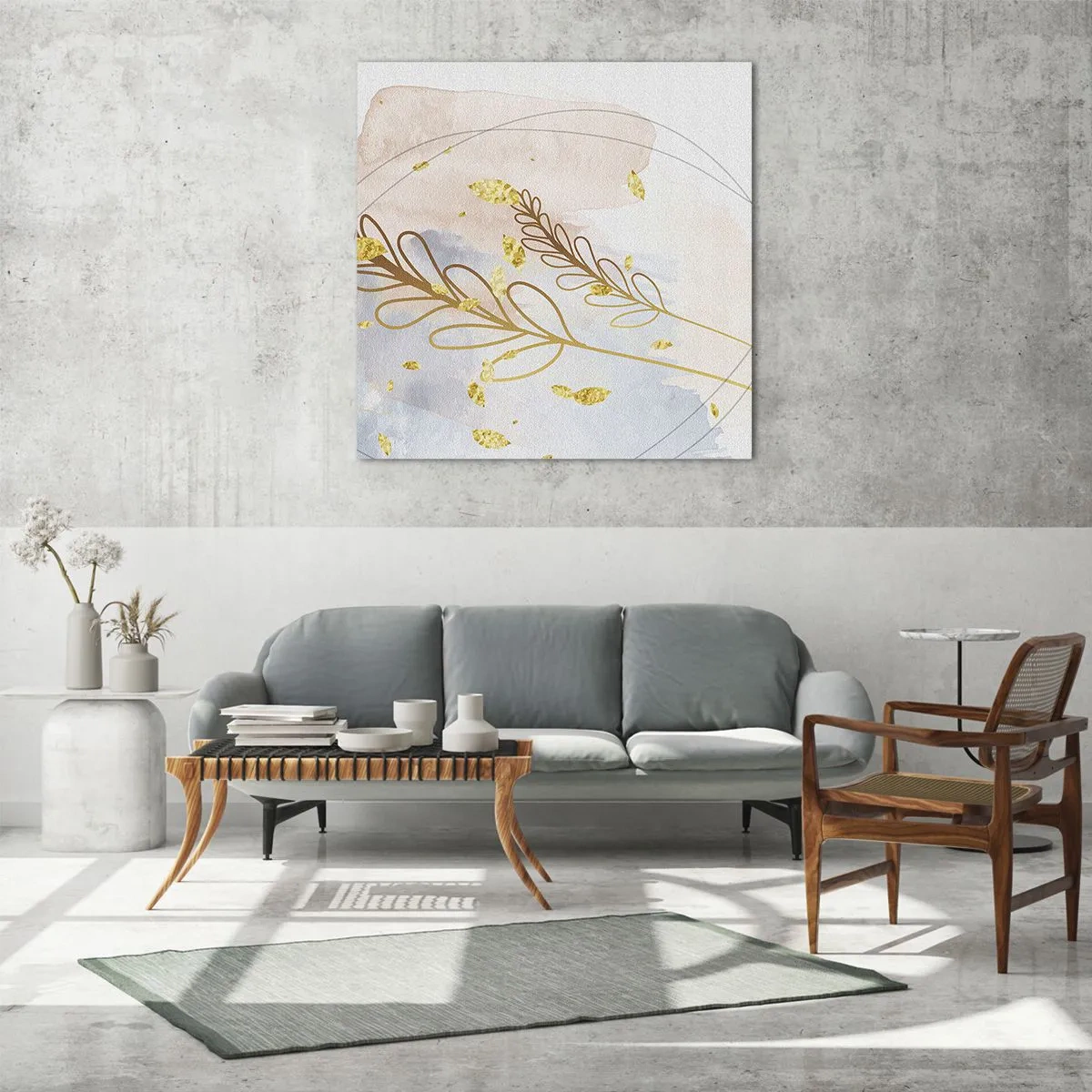 Quadro su vetro - Soffio d'oro - 50x50 cm